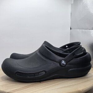 Mens Size 10 Crocs Bistro Work Clogs Slip On Sandals Slides Slip Resistant Black